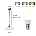 White Glass Pendant Light – Modern Minimalist Hanging Lamp | Contemporary Ambient Interior Lighting