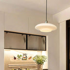 White Glass Pendant Light – Modern Minimalist Hanging Lamp | Contemporary Ambient Interior Lighting