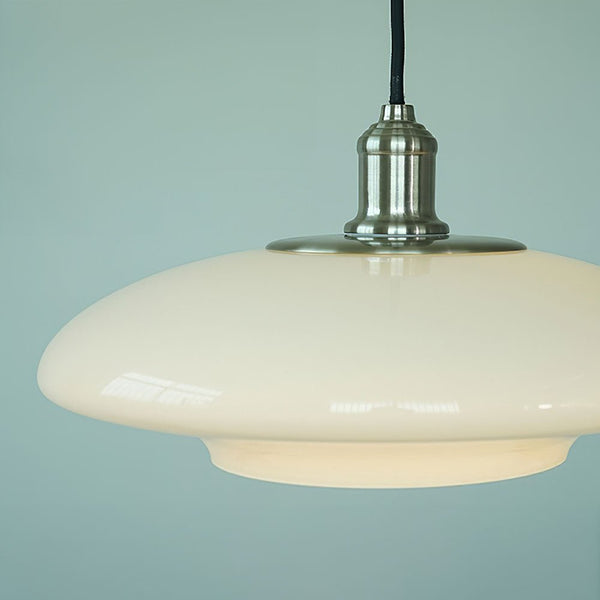 White Glass Pendant Light – Modern Minimalist Hanging Lamp | Contemporary Ambient Interior Lighting