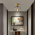Grey Glass Ceiling Light – Modern Hallway Flush Mount Lamp | Minimalist Interior Lighting