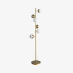 Auric Orbit Floor Lamp – Modern Glass Globe Lighting | Luxury Gold Statement Design