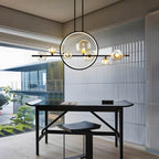 Elara Glass Globe Chandelier – Modern Ring Chandelier | Elegant Contemporary Statement Lighting