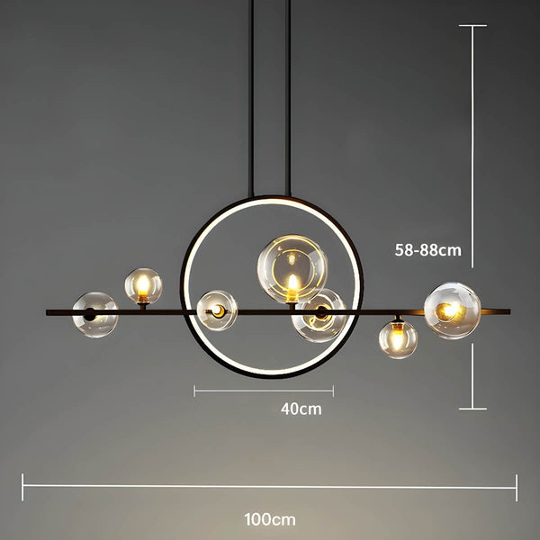 Elara Glass Globe Chandelier – Modern Ring Chandelier | Elegant Contemporary Statement Lighting