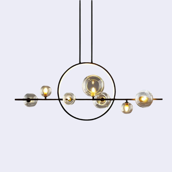 Elara Glass Globe Chandelier – Modern Ring Chandelier | Elegant Contemporary Statement Lighting