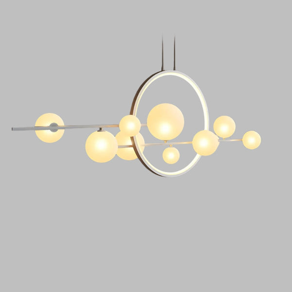 Elara Glass Globe Chandelier – Modern Ring Chandelier | Elegant Contemporary Statement Lighting