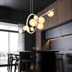 Elara Glass Globe Chandelier – Modern Ring Chandelier | Elegant Contemporary Statement Lighting