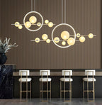 Elara Glass Globe Chandelier – Modern Ring Chandelier | Elegant Contemporary Statement Lighting