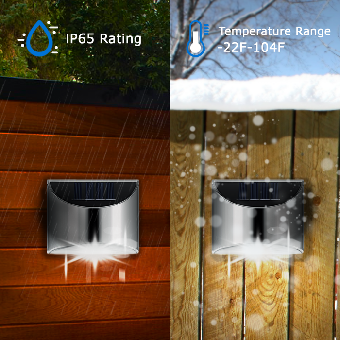 Solar LED Outdoor Lighting – Stainless Steel Solar Wall Lights | IP65 Weather-Resistant Outdoor Lighting