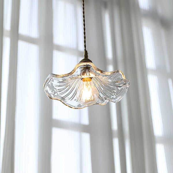 Floral Glass Pendant Light – Vintage Flower Hanging Lamp | Elegant Retro Ceiling Lighting