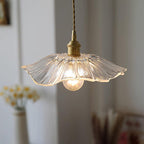Floral Glass Pendant Light – Vintage Flower Hanging Lamp | Elegant Retro Ceiling Lighting