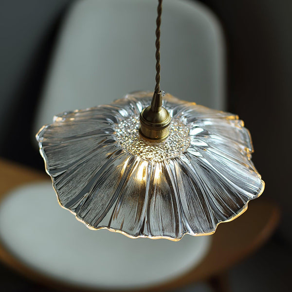 Floral Glass Pendant Light – Vintage Flower Hanging Lamp | Elegant Retro Ceiling Lighting