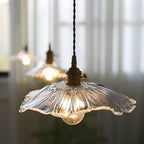 Floral Glass Pendant Light – Vintage Flower Hanging Lamp | Elegant Retro Ceiling Lighting