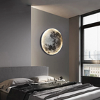 LunaGlow Moon Wall Light – Dimmable LED Wall Lamp | Celestial Ambient Lighting | Modern Bedroom Décor