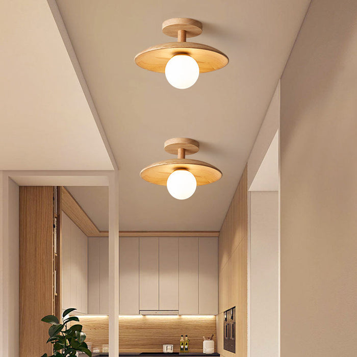 KyotoBeam Ceiling Light – Japanese Wooden Ceiling Lamp | Minimalist Nordic Lighting for Hallways & Living Spaces
