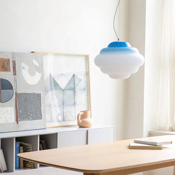 Gradient Cloudy Pendant Light – Artistic Glass Hanging Lamp | Colourful Modern Ambient Ceiling Lighting