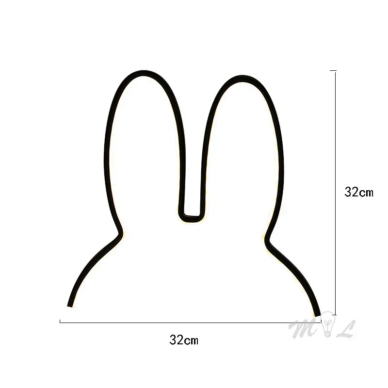LumiHase LED Night Light – USB Wall Lamp with Bunny Ear Design