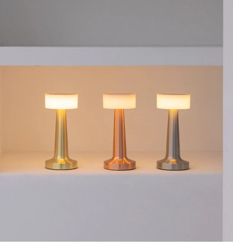 VeraLume Rechargeable Table Lamp – Cordless Ambient Lighting | Modern Metal Accent Lamp