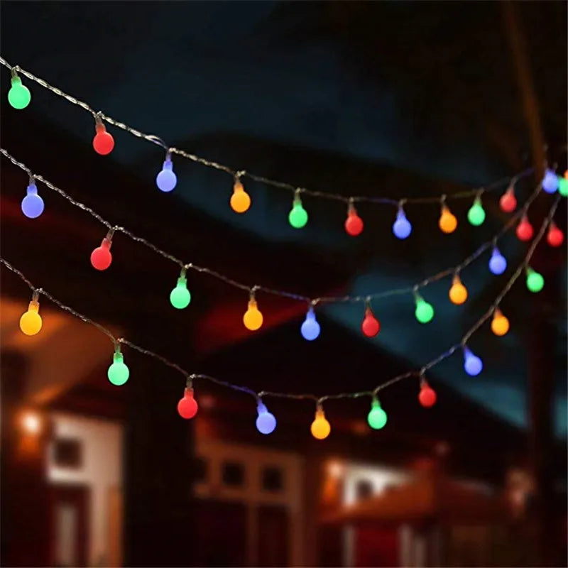 Multicolour LED Globe String Lights – IP44 Waterproof Outdoor Christmas Lights for Gardens, Parties, Weddings & Holiday Decorations