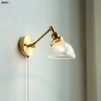 Nordic Copper Wall Light – E26 Glass Wall Lamp with Pull Cord Switch | Elegant Bathroom & Bedroom Lighting | Contemporary Scandinavian Design
