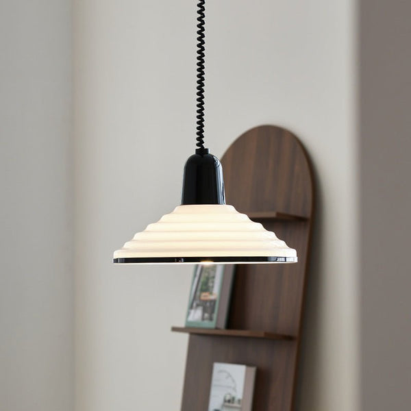 French Cream Wind Glass Pendant Light – Elegant Parisian Hanging Lamp | Soft Vintage Modern Ceiling Lighting