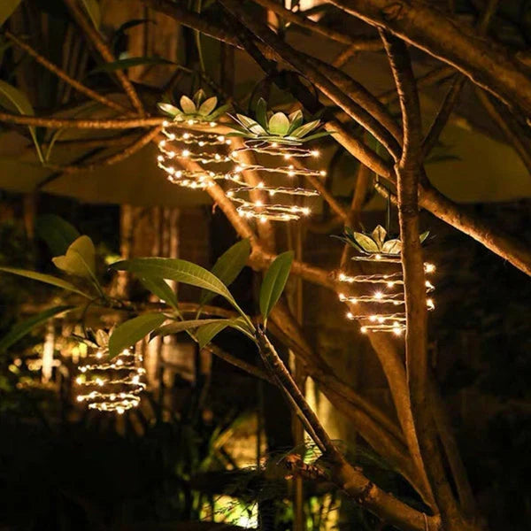 2-Piece Solar Pineapple Garden Light – Decorative Outdoor Solar Lamp Set