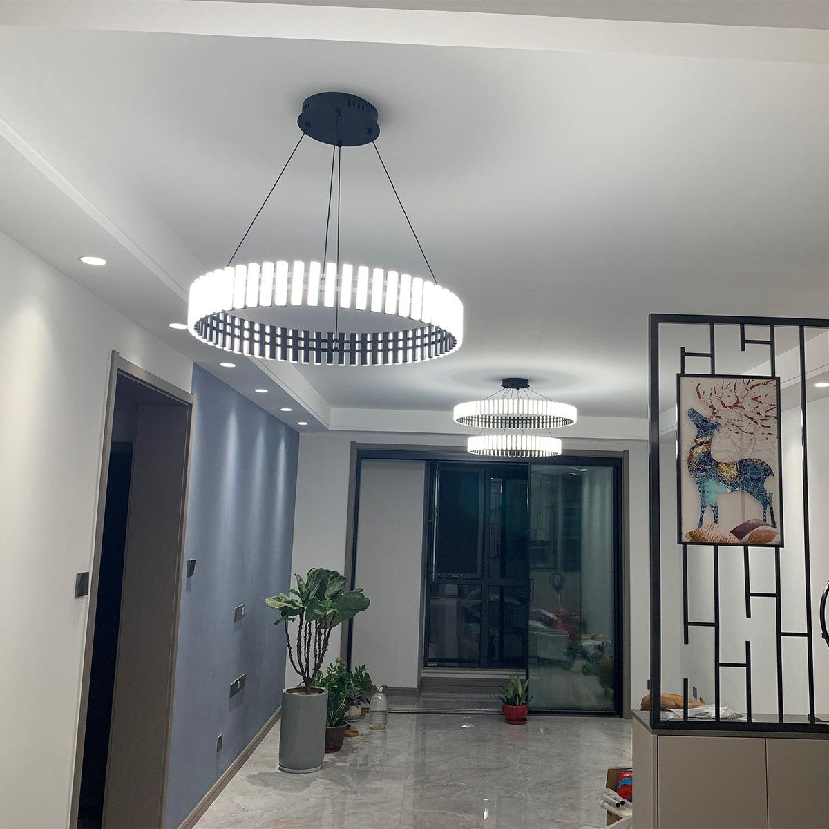 Carousel Pendant Chandelier – Modern Ring LED Suspension Light | Elegant Statement Lighting