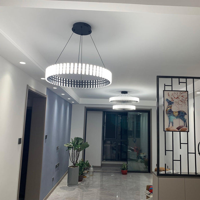 Carousel Pendant Chandelier – Modern Ring LED Suspension Light | Elegant Statement Lighting