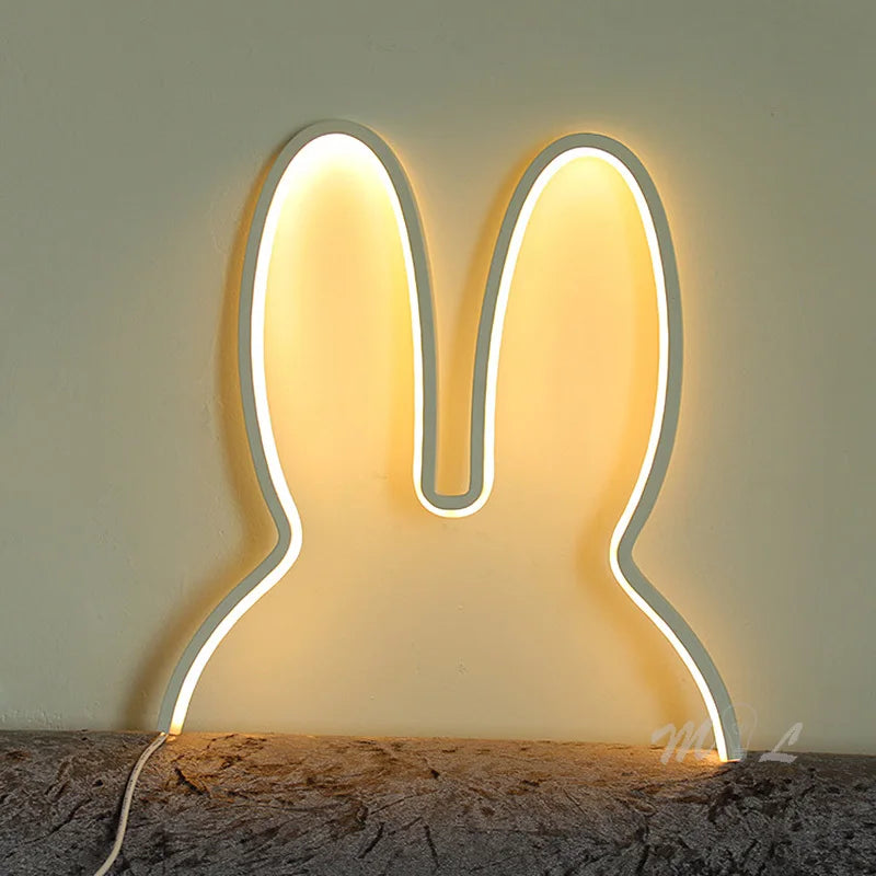 LumiHase LED Night Light – USB Wall Lamp with Bunny Ear Design