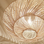 Rattan Pendant Light – Vintage Boho Ceiling Lamp | Natural Scandinavian Interior Lighting