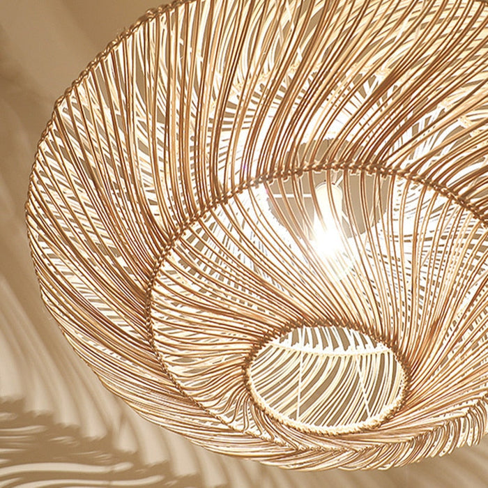 Rattan Pendant Light – Vintage Boho Ceiling Lamp | Natural Scandinavian Interior Lighting