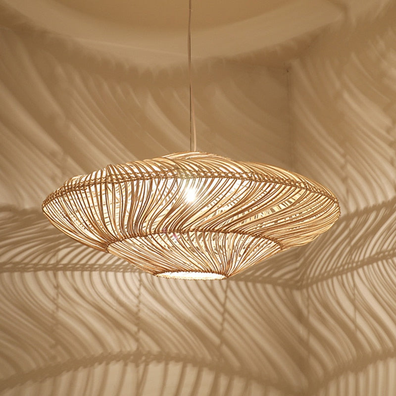 Rattan Pendant Light – Vintage Boho Ceiling Lamp | Natural Scandinavian Interior Lighting