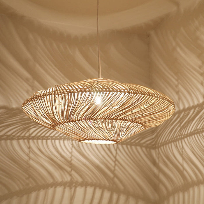 Rattan Pendant Light – Vintage Boho Ceiling Lamp | Natural Scandinavian Interior Lighting