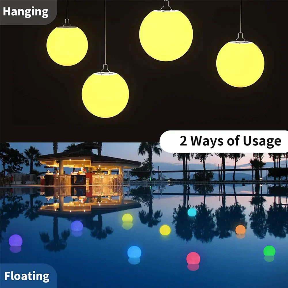 AquaSphere RGB Floating Pool Lights – Waterproof LED Glow Balls with Remote Control | Colour-Changing Pool & Garden Lighting