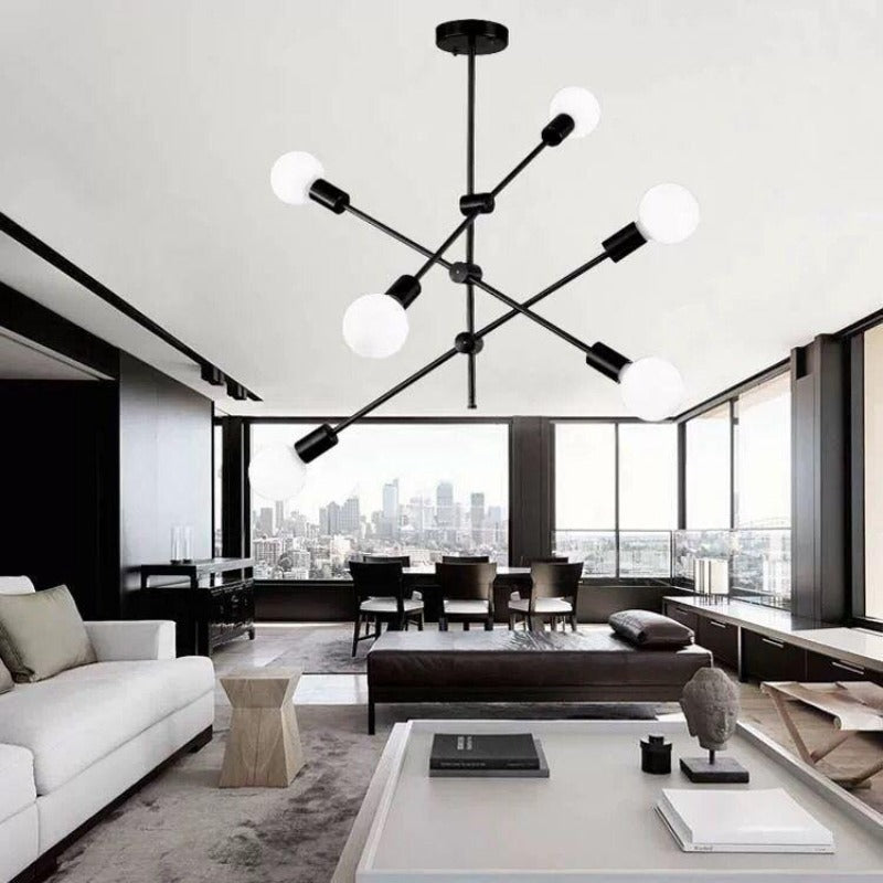 Luccero Sputnik Chandelier – Mid-Century Modern Ceiling Light | Industrial Designer Pendant for Contemporary Interiors