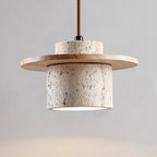 Travora Stone Pendant Light – Natural Travertine Hanging Lamp | Wabi-Sabi Ceiling Lighting for Refined Interiors