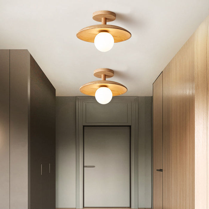 KyotoBeam Ceiling Light – Japanese Wooden Ceiling Lamp | Minimalist Nordic Lighting for Hallways & Living Spaces