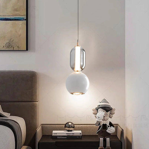 Nordic Glass Pendant Light – Modern Iron Hanging Lamp | Scandinavian Minimalist Interior Lighting