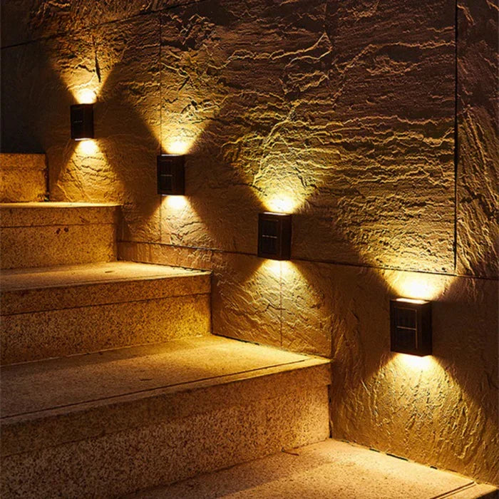 Deluxe Wireless Solar Wall Lights – Outdoor Solar Garden Lighting | IP65 Weatherproof