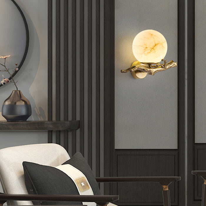 Modern Creative Marble Wall Lamp – Scandinavian Elegance with Artistic Character