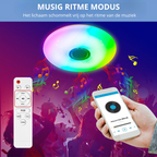 Smart LED Ceiling Light with Bluetooth Speaker – RGB Dimmable Flush Mount Lamp | Modern Multi-Function Lighting