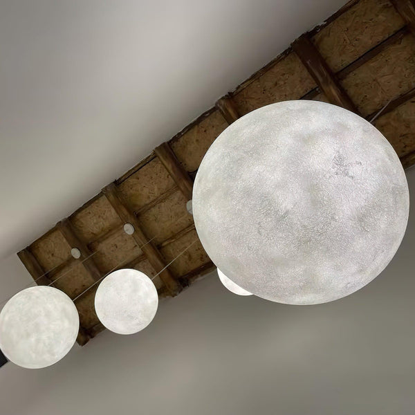 Moon Pendant Light – Modern Moon-Inspired Hanging Lamp | Integrated LED Ambient Lighting