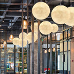 Moon Pendant Light – Modern Moon-Inspired Hanging Lamp | Integrated LED Ambient Lighting