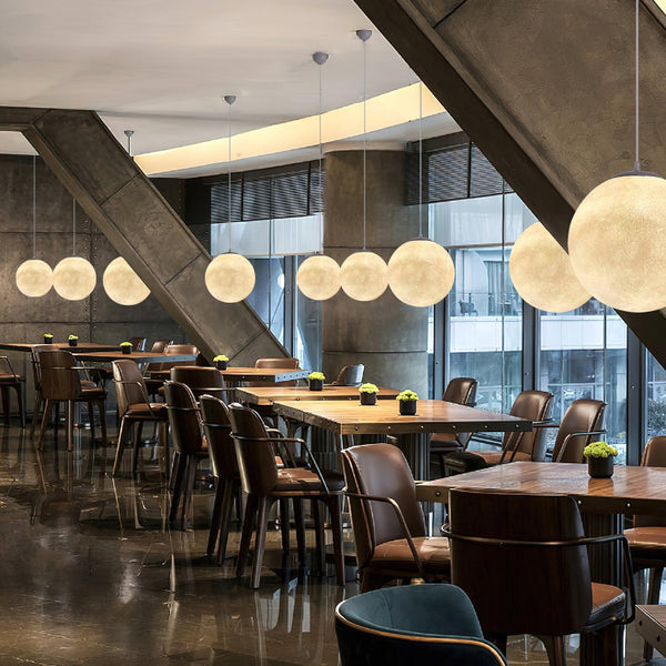 Moon Pendant Light – Modern Moon-Inspired Hanging Lamp | Integrated LED Ambient Lighting