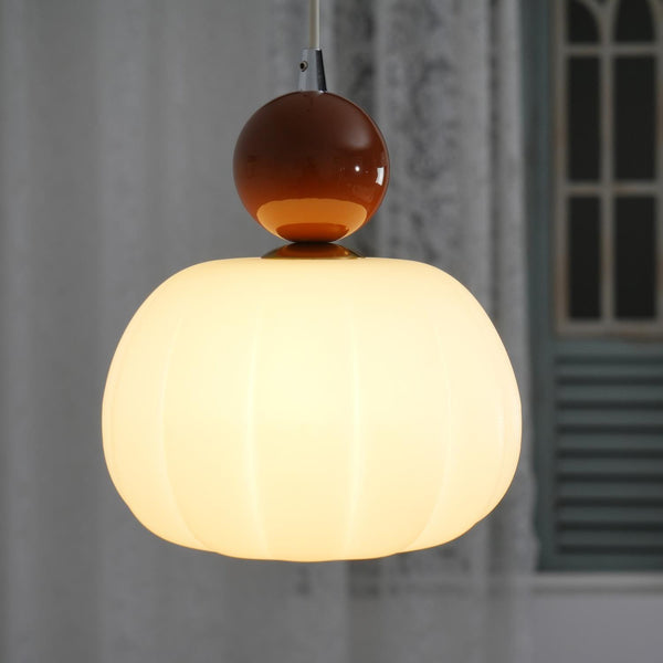 Yedra Pendant Light – Pumpkin-Shaped Designer Hanging Lamp | Soft Ambient Interior Lighting