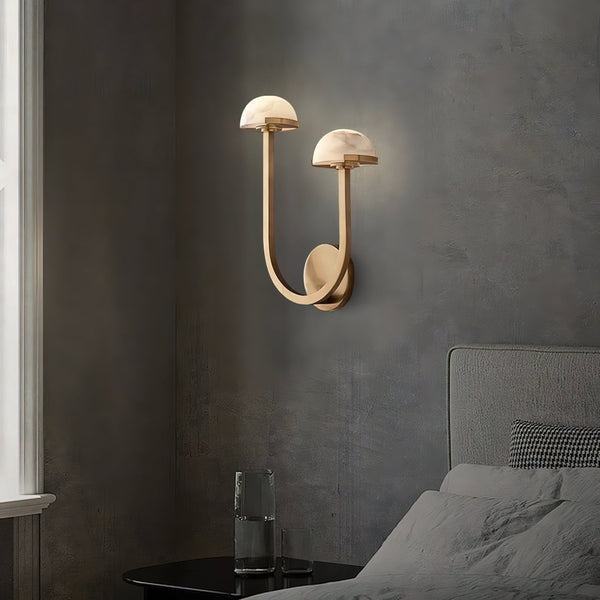 AlbaMush Alabaster Wall Light – Luxury Stone Sconce | Organic Designer Ambient Lighting