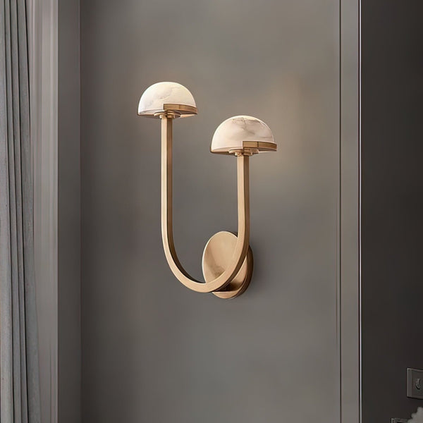 AlbaMush Alabaster Wall Light – Luxury Stone Sconce | Organic Designer Ambient Lighting
