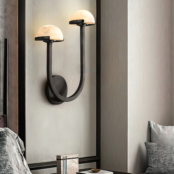 AlbaMush Alabaster Wall Light – Luxury Stone Sconce | Organic Designer Ambient Lighting