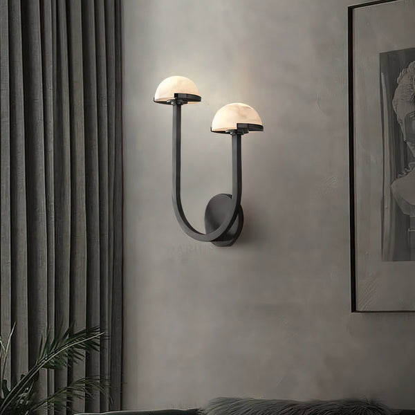 AlbaMush Alabaster Wall Light – Luxury Stone Sconce | Organic Designer Ambient Lighting