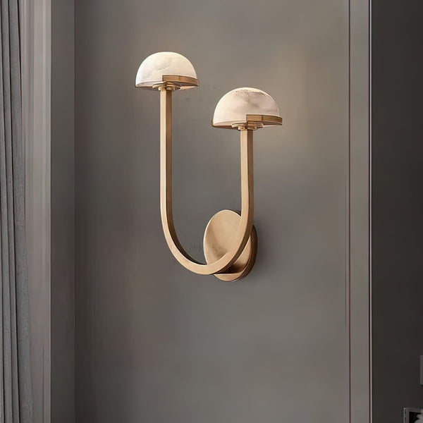 AlbaMush Alabaster Wall Light – Luxury Stone Sconce | Organic Designer Ambient Lighting