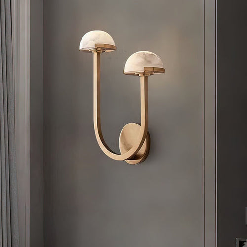AlbaMush Alabaster Wall Light – Luxury Stone Sconce | Organic Designer Ambient Lighting